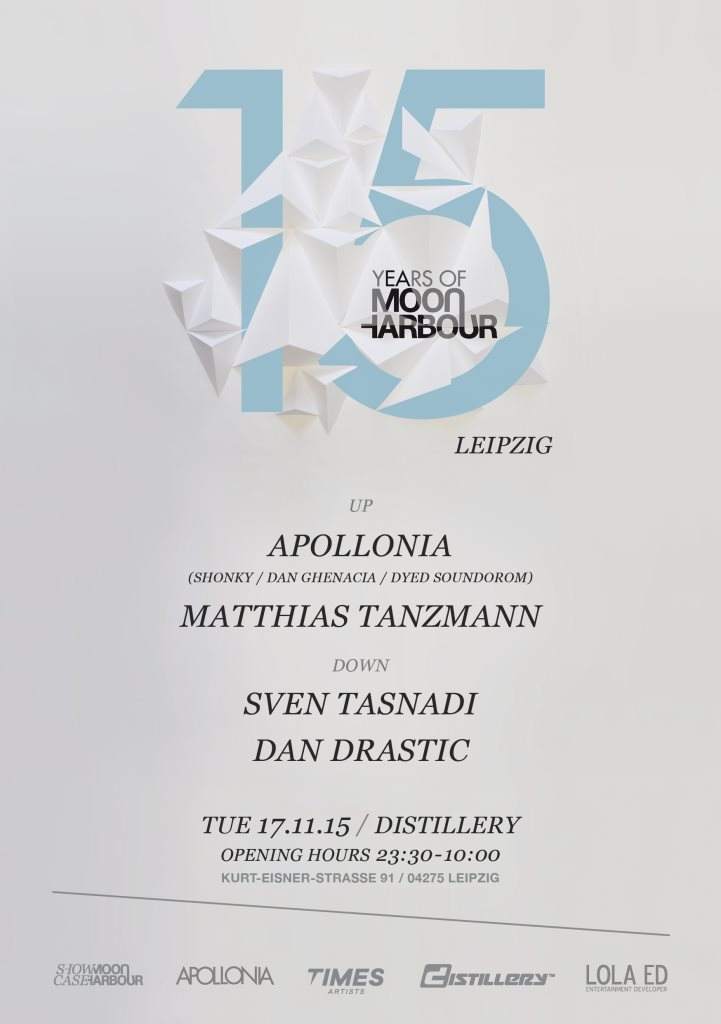 15 Years of Moon Harbour w/ Apollonia, Matthias Tanzmann, Sven Tasnadi & Dan Drastic - Página frontal