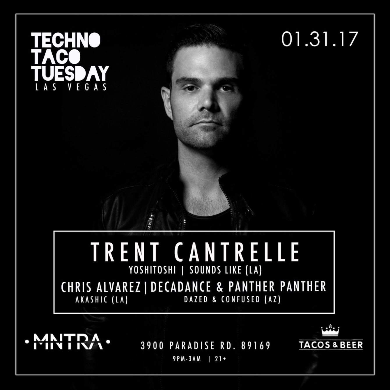 Techno Taco Tuesday presents Trent Cantrelle & Chris Alvarez - フライヤー表