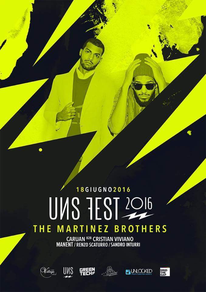 The Martinez Brothers Unsfest Agrigento - フライヤー表