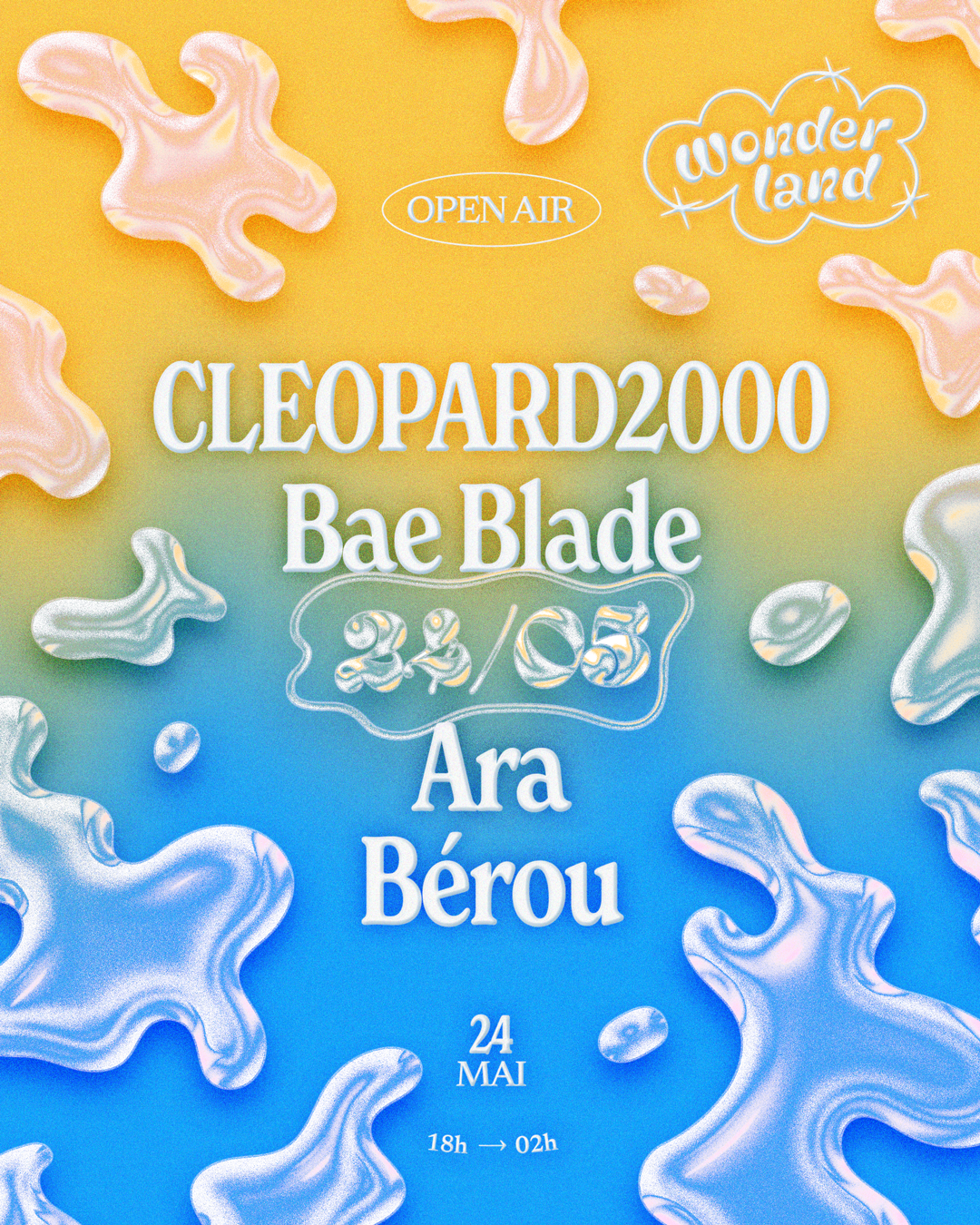 Wonderland invite: Cleopard2000 - Bae Blade - Ara - Bérou - フライヤー表