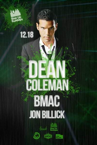 Stay Up Sundays feat B.M.A.C. with Dean Coleman - フライヤー表