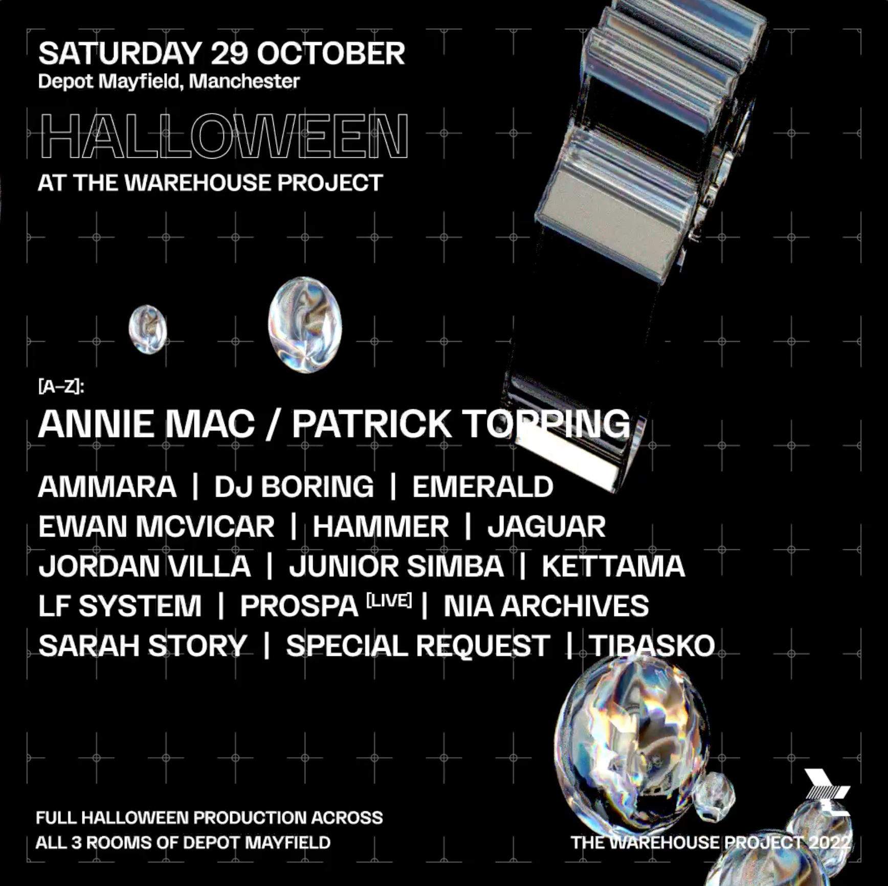 HALLOWEEN AT THE WAREHOUSE PROJECT - フライヤー表