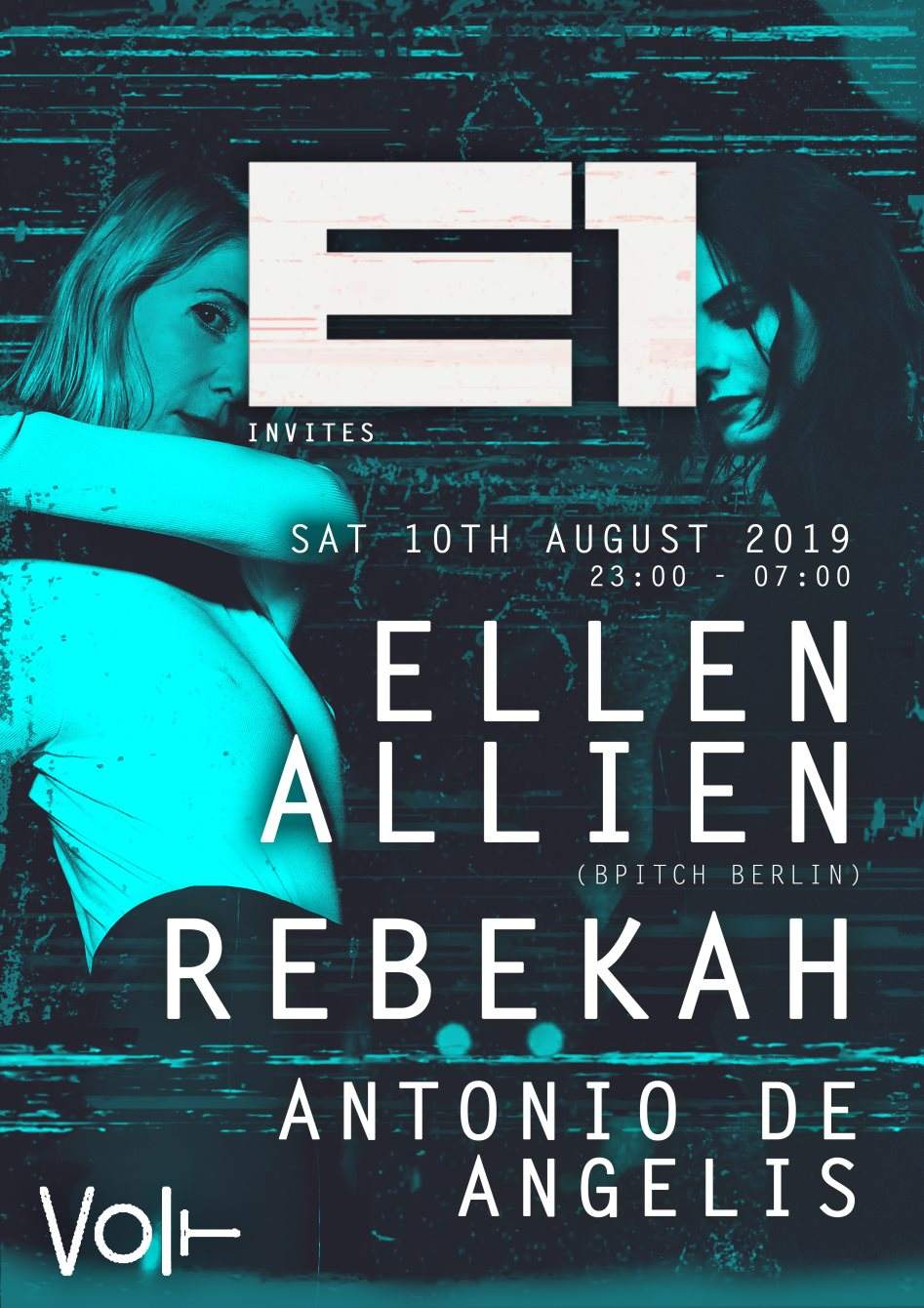E1 Invites: Ellen Allien (B Pitch Berlin) Rebekah Antonio De Angelis - Página frontal