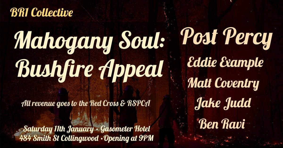 Mahogany Soul: Bushfire Appeal - フライヤー表