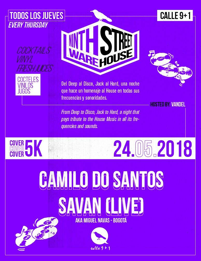 Ninth Street Warehouse with Camilo Do Santos & Savan (Live) - フライヤー表