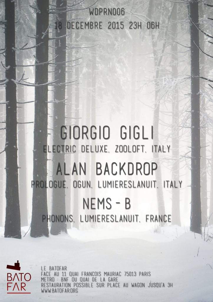 Woodporn #6: Giorgio Gigli, Alan Backdrop & Nems-B - フライヤー表