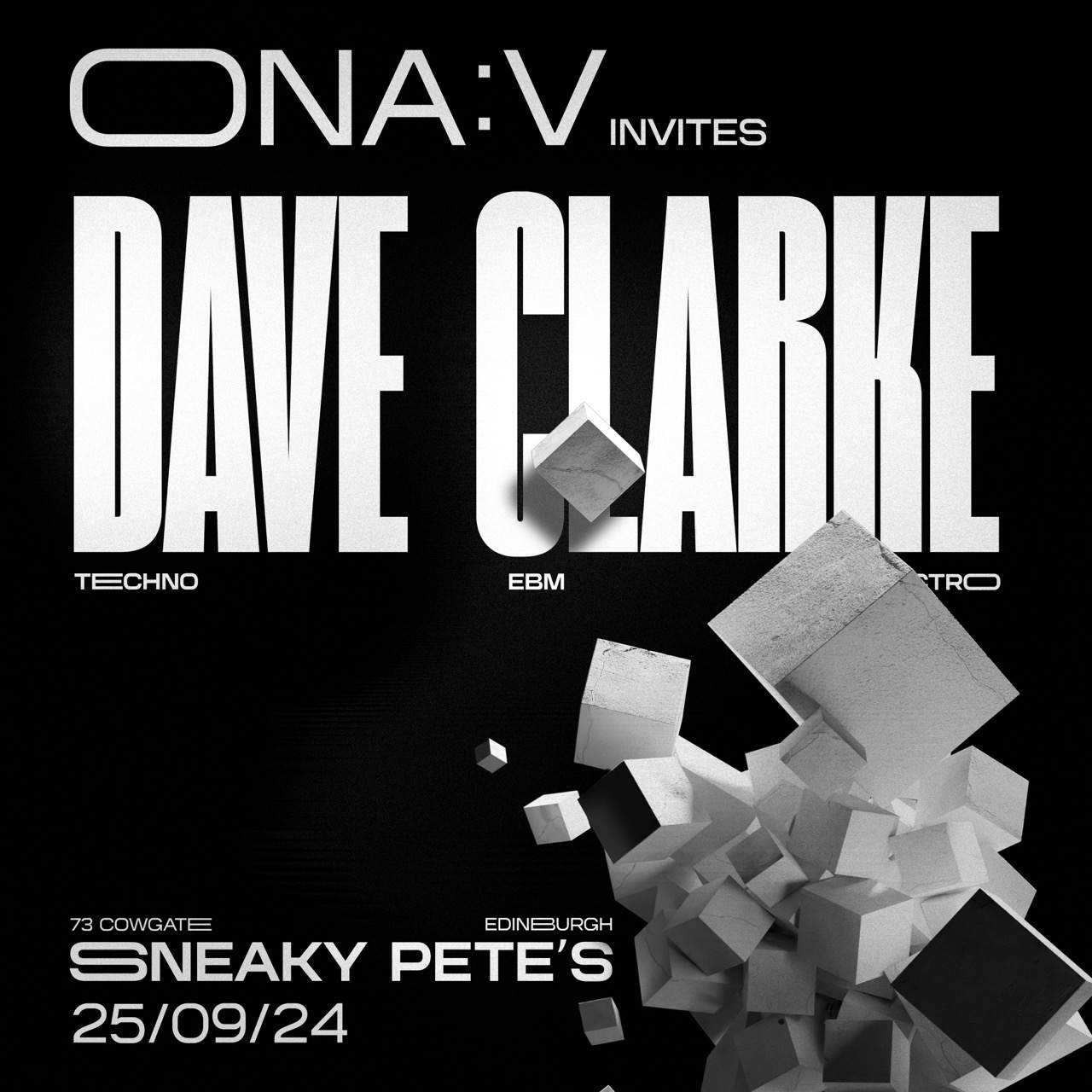 Dave Clarke – ona:v invites - Página frontal