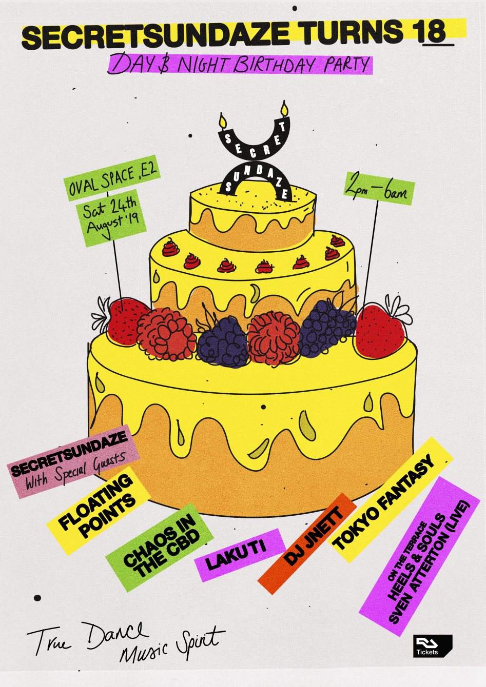 Secretsundaze Turns 18! with Floating Points, Chaos In The CBD & More - フライヤー裏
