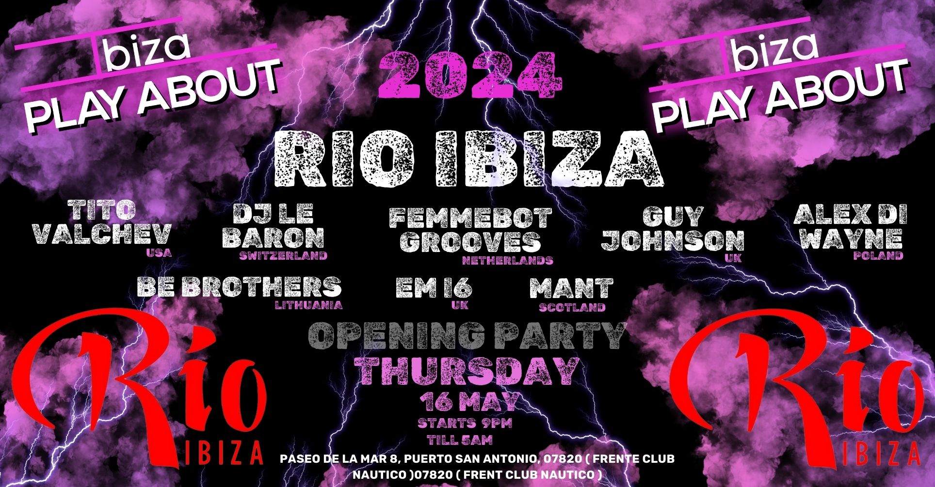 Ibiza.PlayAbout 2024 Opening Party - フライヤー表