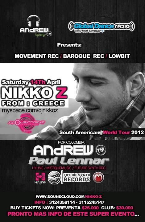 Nikko Z@global Dance Radio World Tour 2012 - フライヤー表