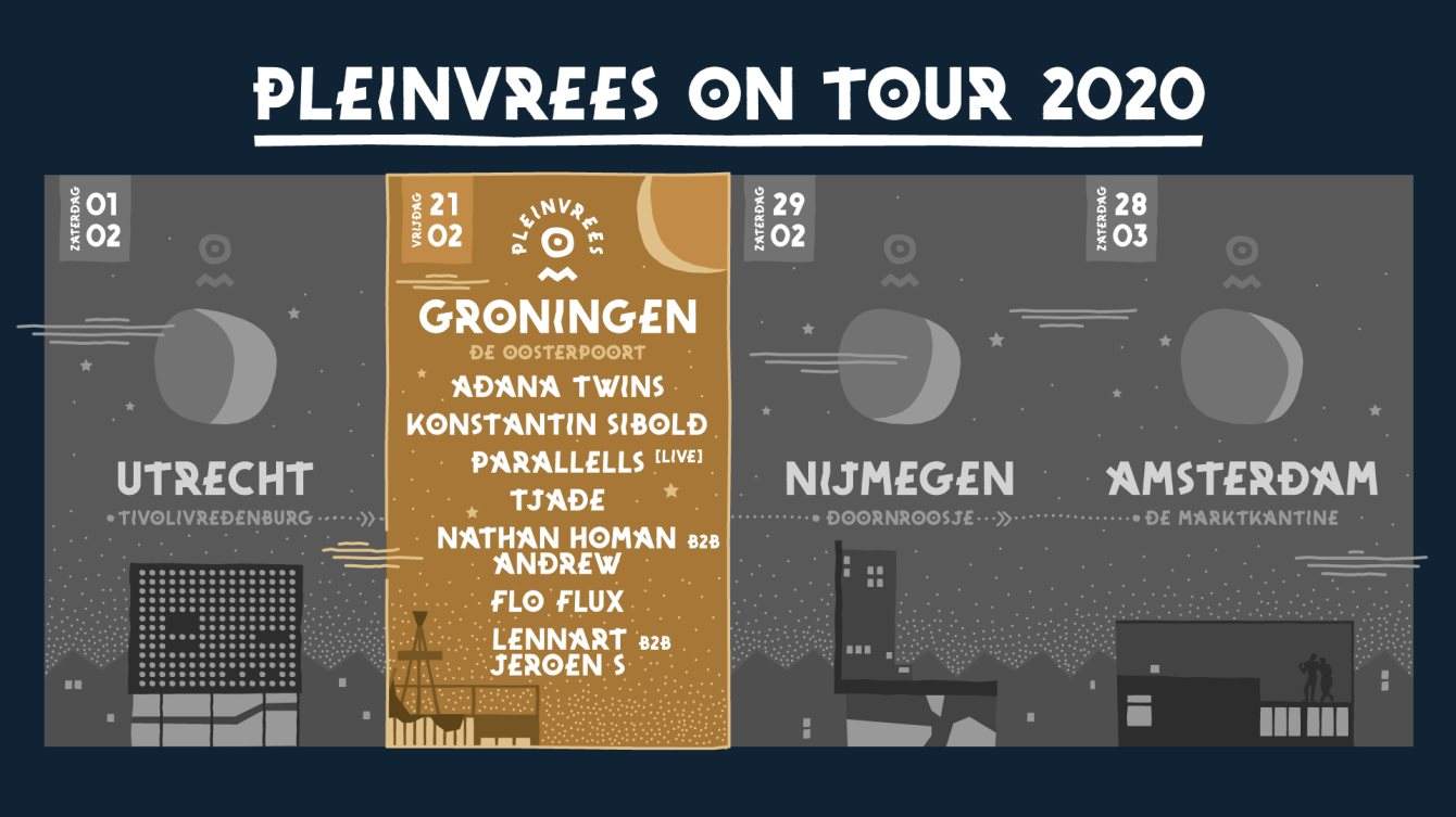 Pleinvrees On Tour Groningen: Adana Twins, Konstantin Sibold, Parallells - フライヤー表