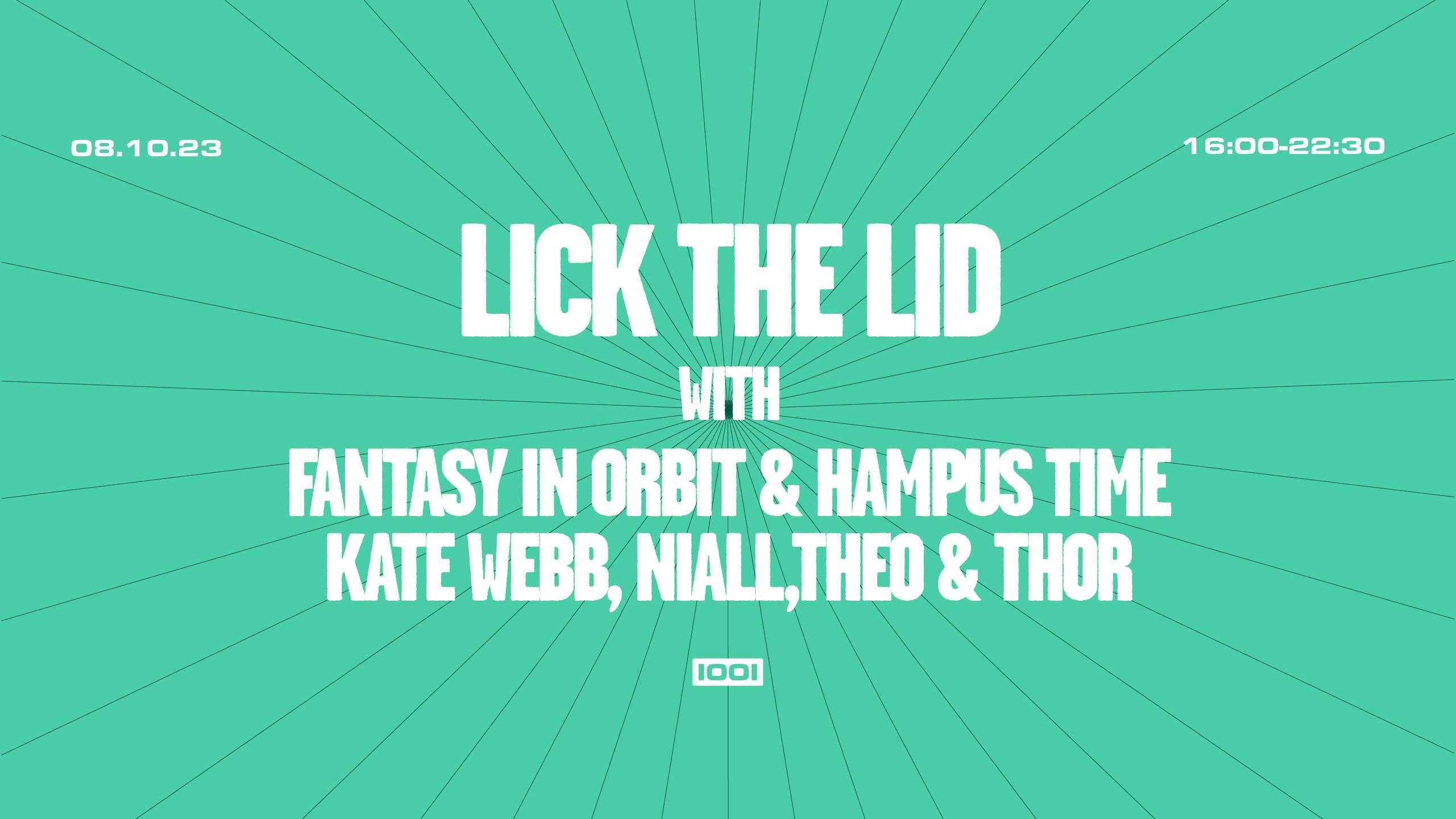 Lick The Lid with Fantasy In Orbit & Hampus Time, Kate Webb, NIALL, Theo & Thor - Página frontal