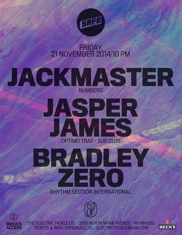 Safe: A Night Of Music with Jackmaster, Jasper James & Bradley Zero - Página frontal