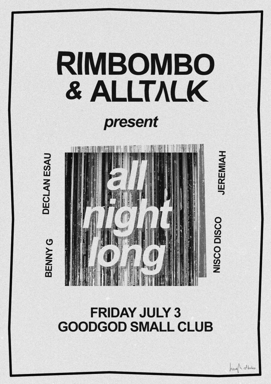 Rimbombo & Alltalk present All Night Long - Página frontal