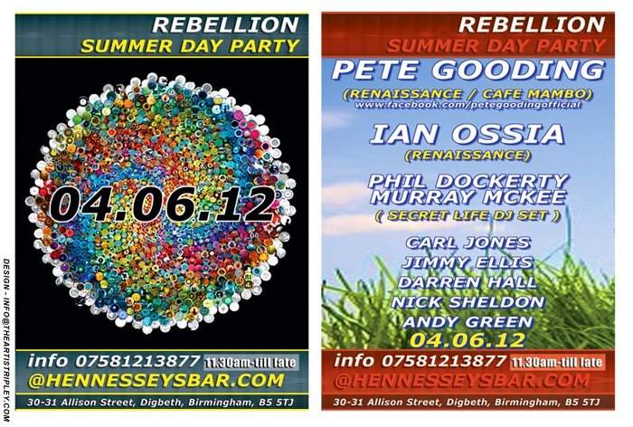 Rebellion All Day Bank Holiday Party with Pete Gooding, Ian Ossia + Plenty More .. - Página frontal