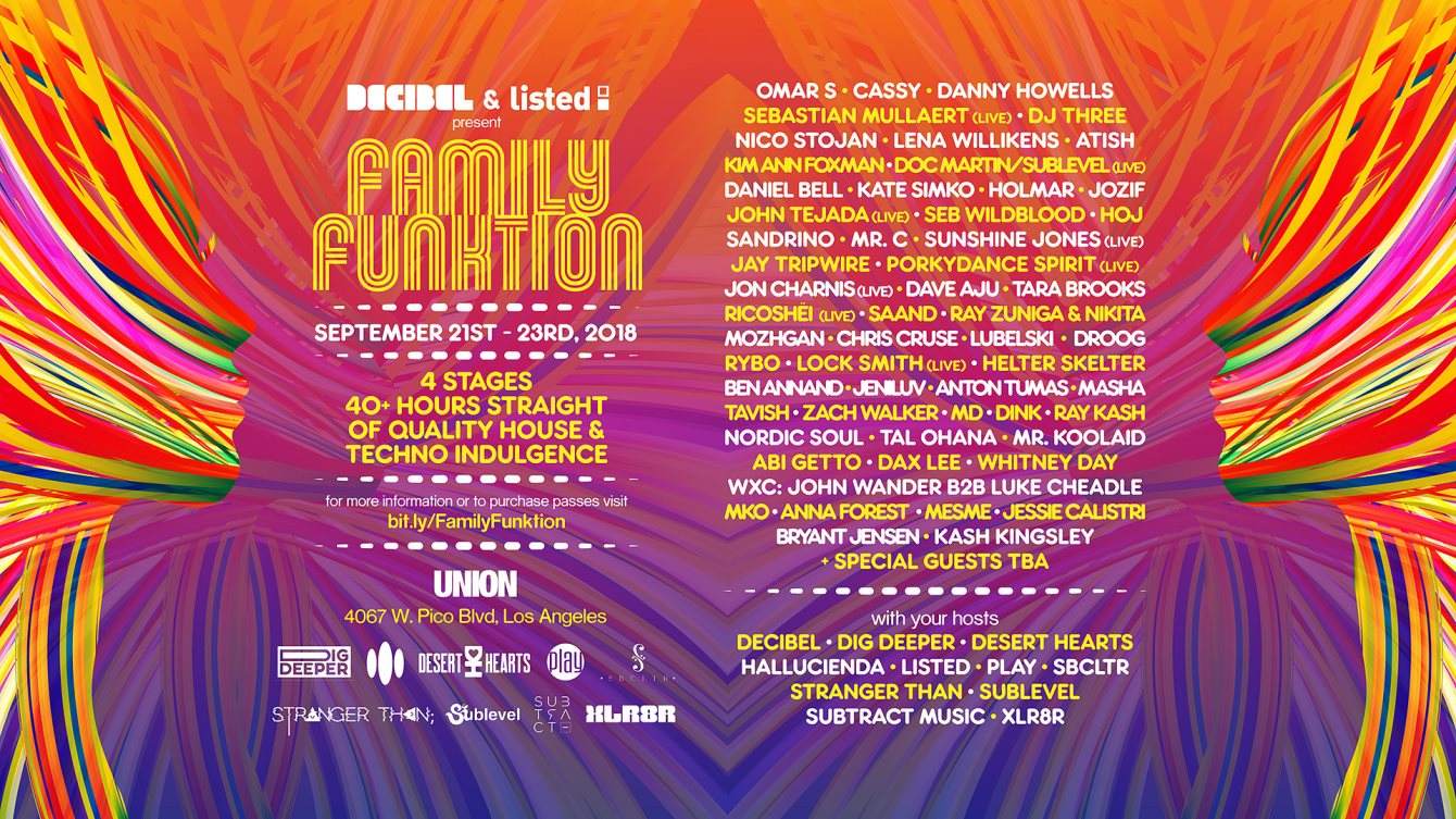 Family Funktion (Sat-Sun) Cassy, Danny Howells, Nico Stojan, Doc Martin (60 Artists / 4 Stages) - フライヤー表
