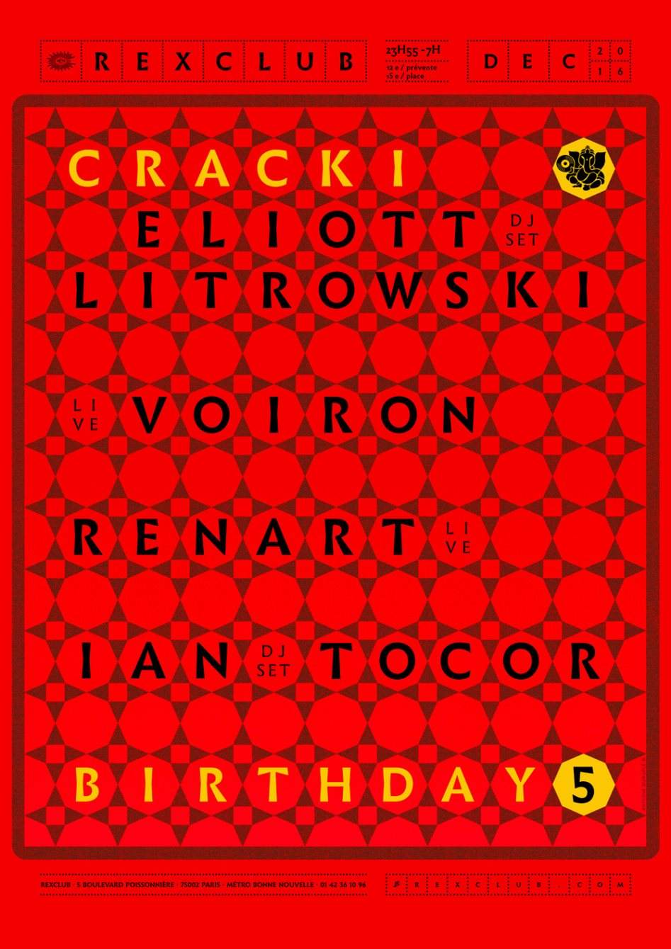 Cracki Records 5 Years: Eliott Litrowski, Voiron, Renart, Ian Tocor - Página frontal
