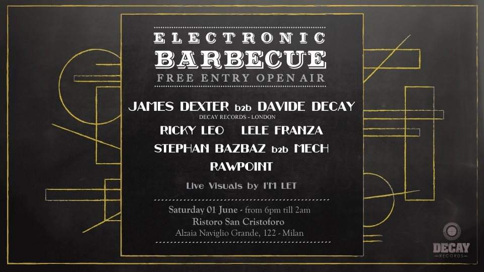 Electronic Barbecue Free Entry Open Air presents James Dexter - フライヤー表