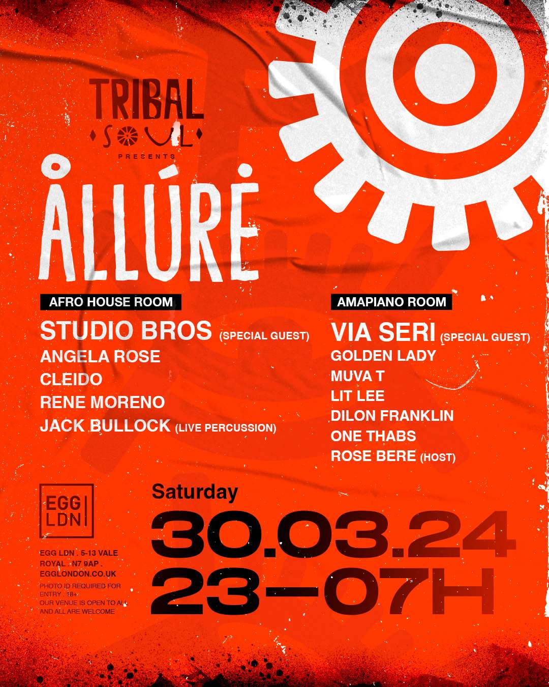 EGG X TRIBAL SOUL present: ÅLLÚRĖ w/ Studio Bros, CLEIDO, VIA SERII - Página frontal
