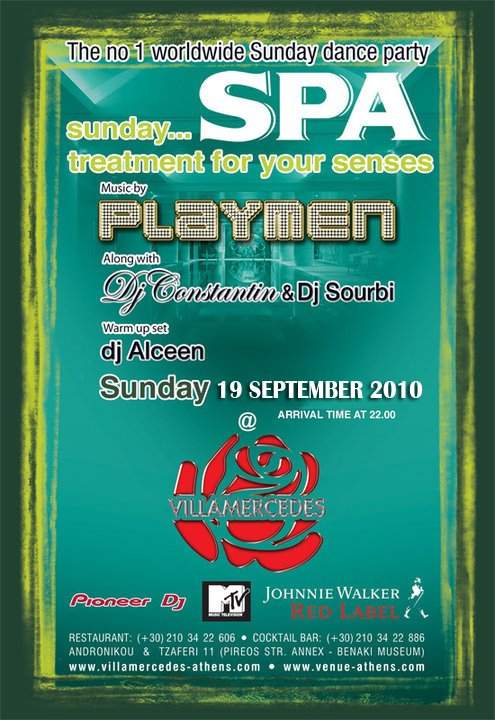Playmen,alceen,dj Constantin & Sourbi Sunday Spa - Página frontal