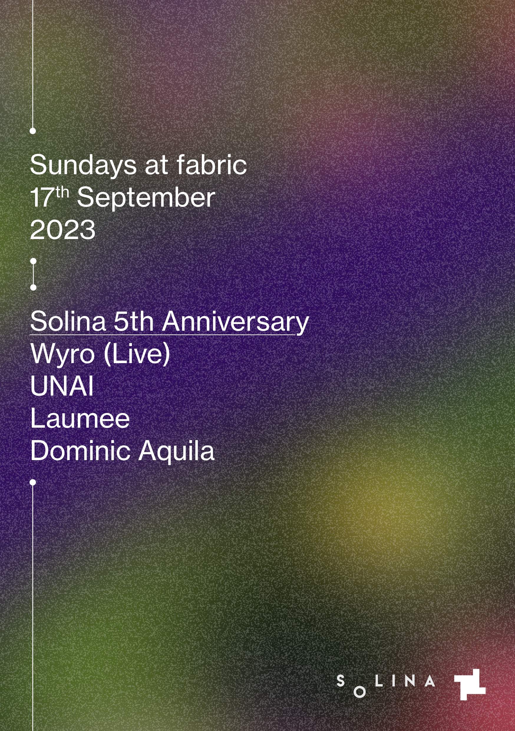 Sundays: Solina 5th Anniversary - フライヤー表
