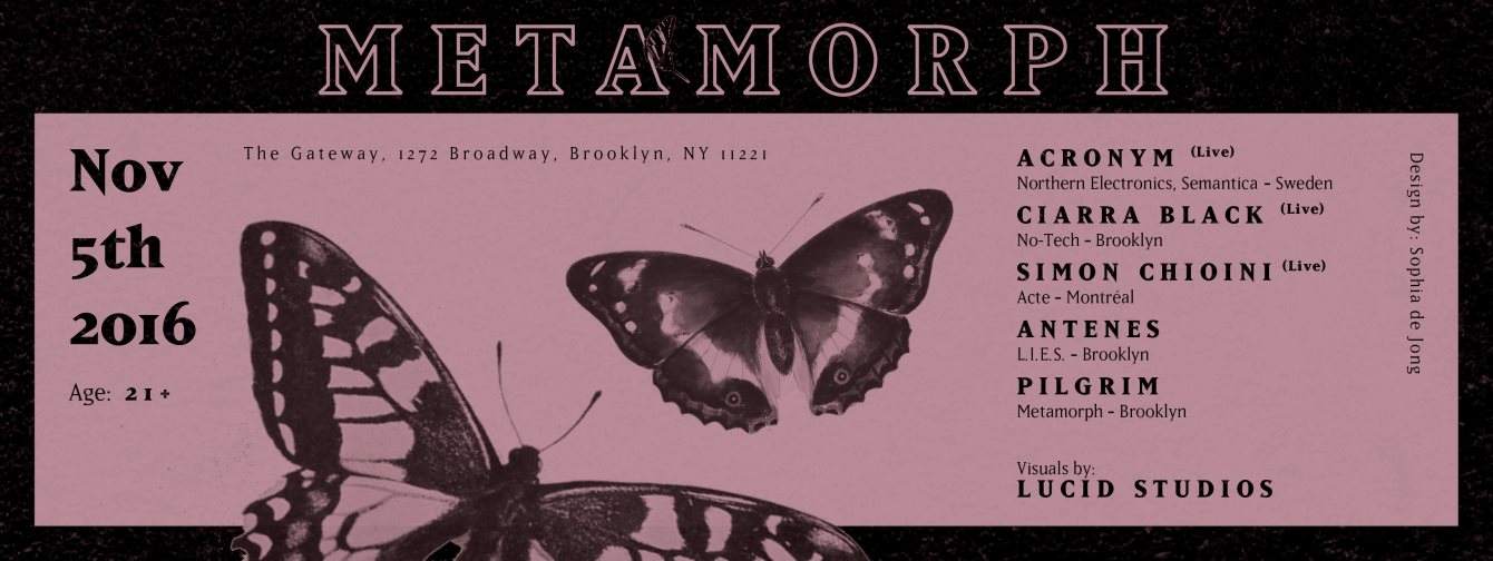 Metamorph: Acronym, Ciarra Black, Simon Chioini, & Antenes - Página frontal