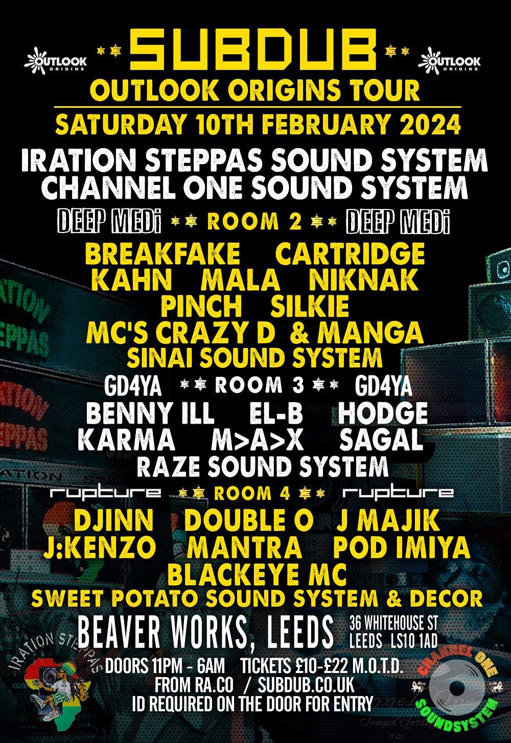 SUBDUB / Outlook Tour / Deep Medi / Rupture / GD4YA - Iration Steppas ...