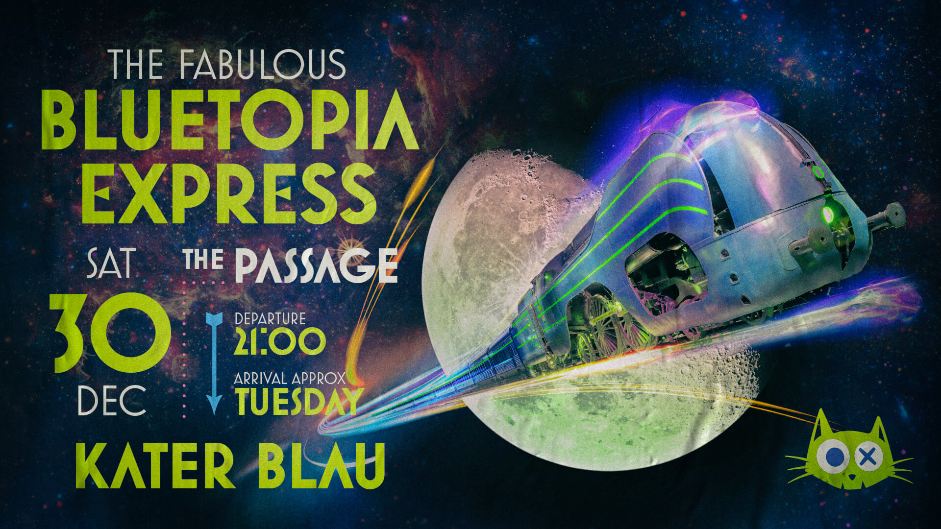 THE FABULOUS BLUETOPIA EXPRESS // THE PASSAGE - フライヤー表