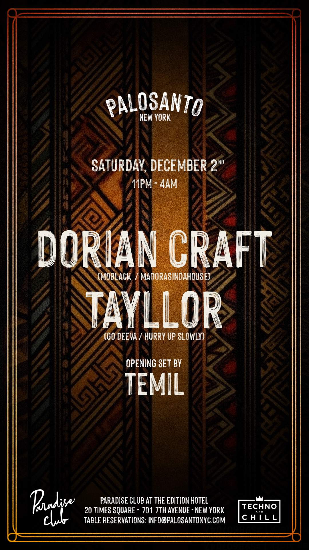 Palosanto with Dorian Craft and Tayllor at Paradise Club, New York City
