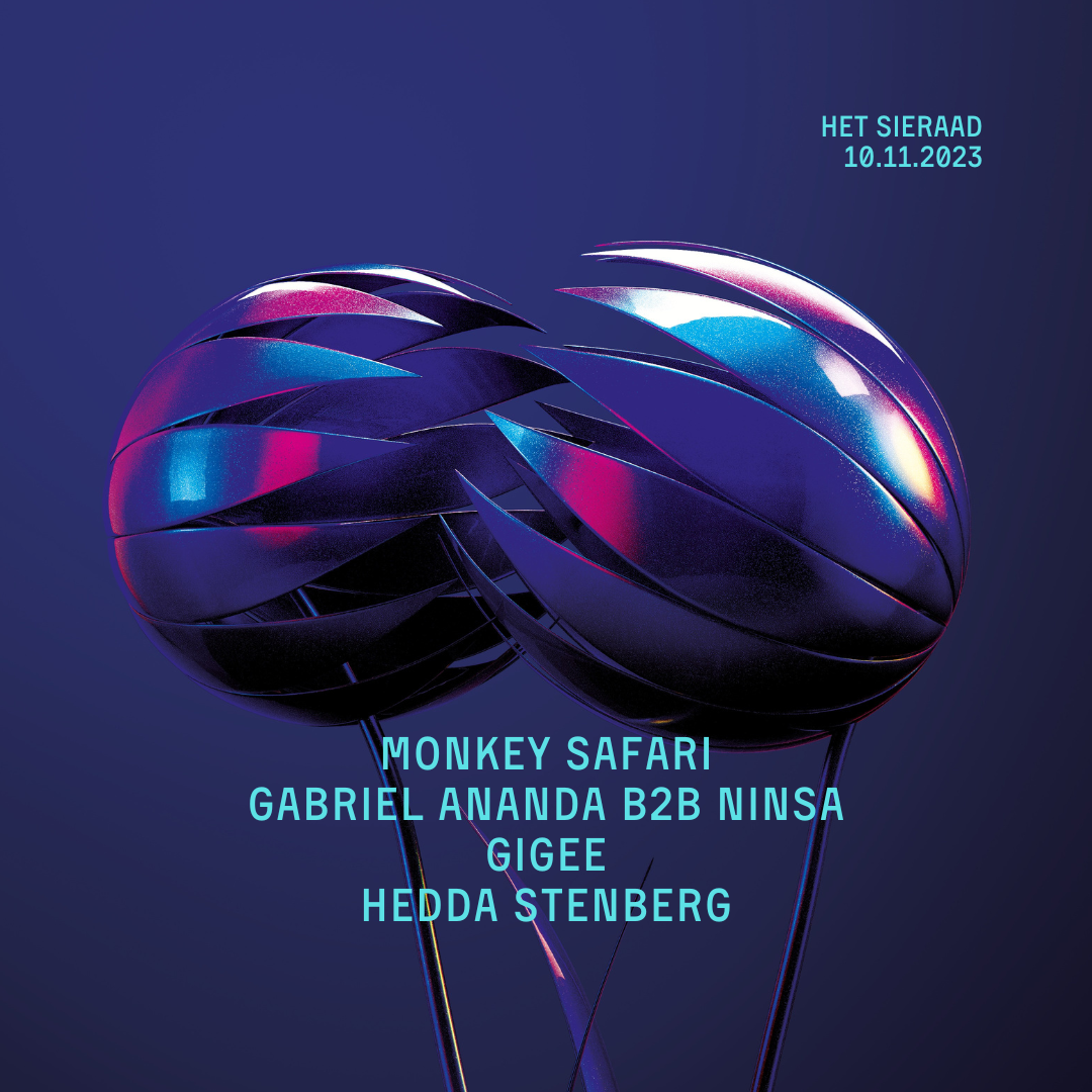 Monkey Safari - Gabriel Ananda b2b Ninsa - GIGEE - Hedda Stenberg - フライヤー表
