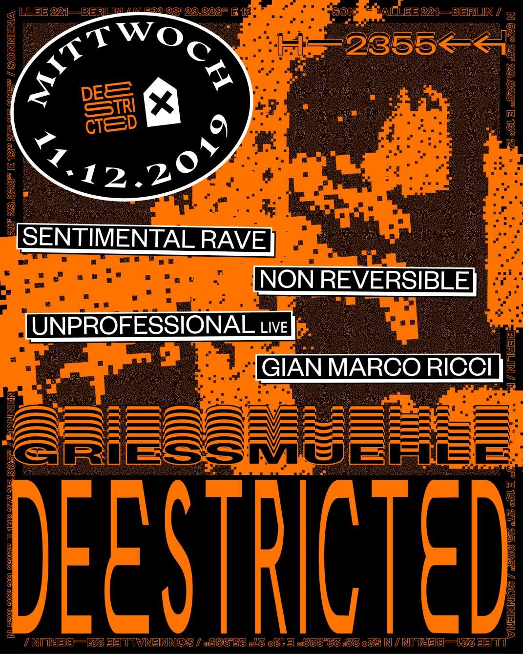 Deestricted with Sentimental Rave, Non Reversible, Unprofessional Live and Gian Marco Ricci - Página trasera