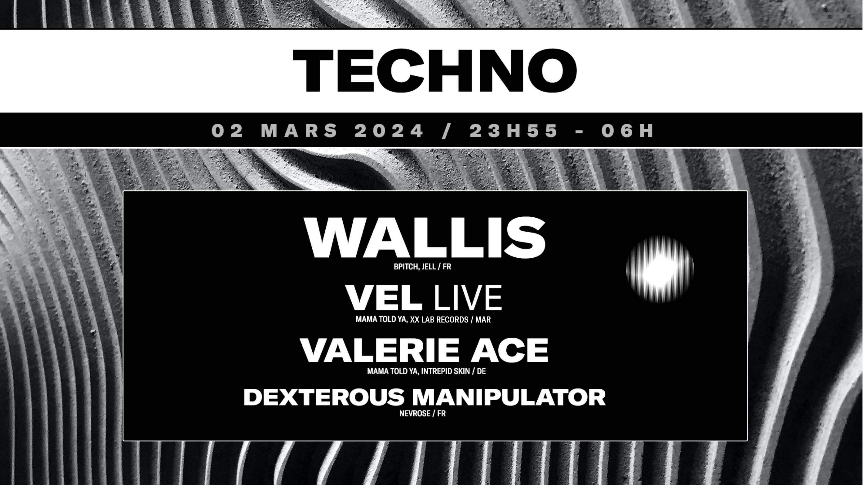 Wallis + VEL (live) + Valerie Ace + DEXTEROUS MANIPULATOR - Página frontal