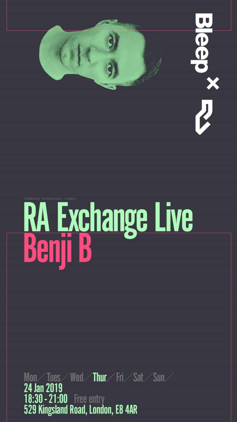 Bleep × Resident Advisor • RA Exchange Live with Benji B - Página frontal