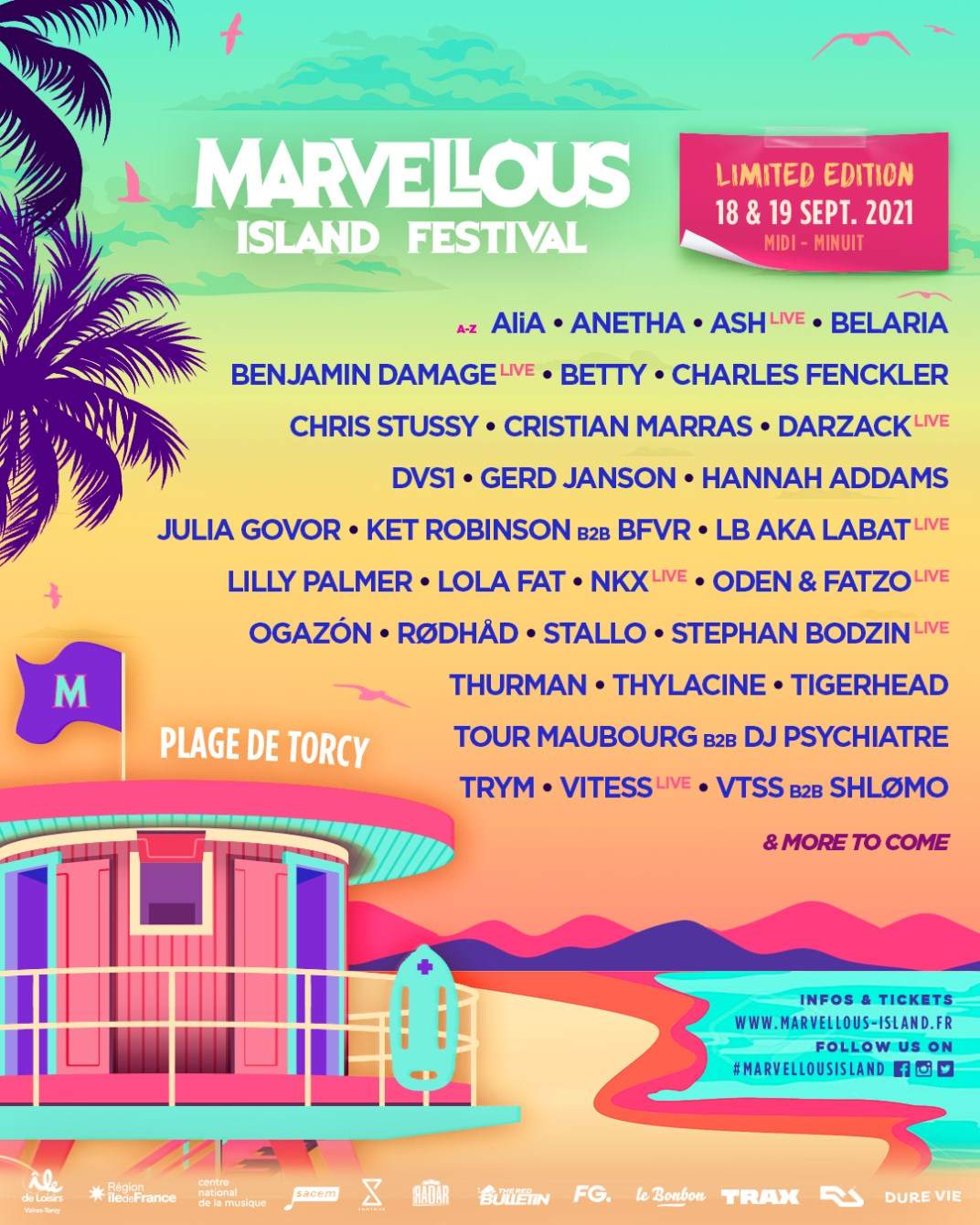 Marvellous Island Festival 2021 - Samedi 18 Septembre - フライヤー表
