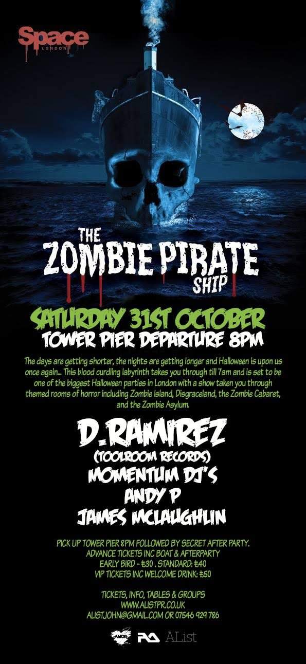Zombie Pirate Ship Halloween Party & Secret After-Party - フライヤー表