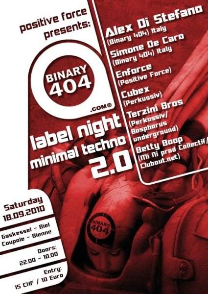 Binary 404 Label Night 2.0 - Página frontal