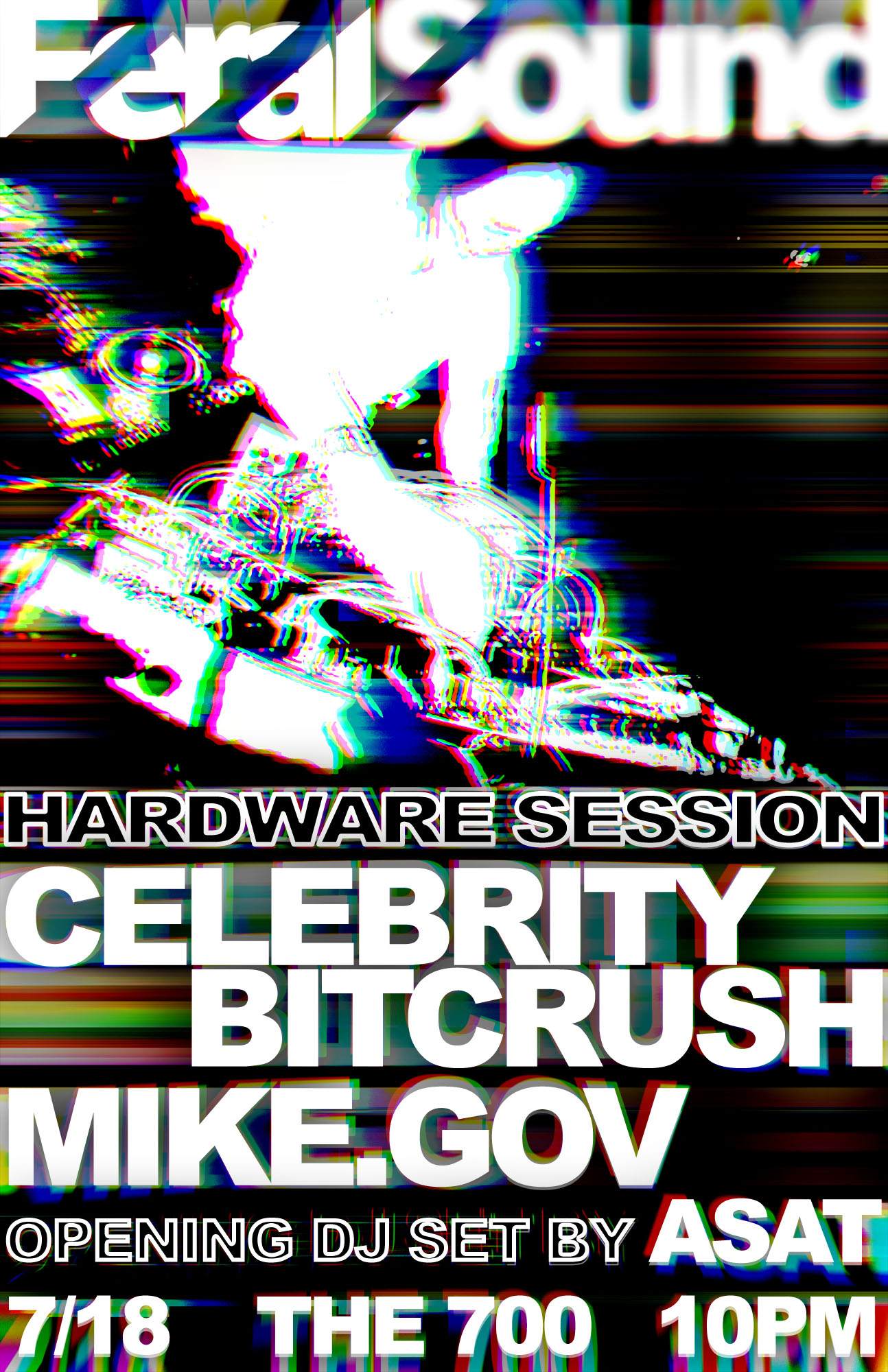 Feral Sound Hardware Session - Celebrity Bitcrush, Mike.Gov at Upstairs ...
