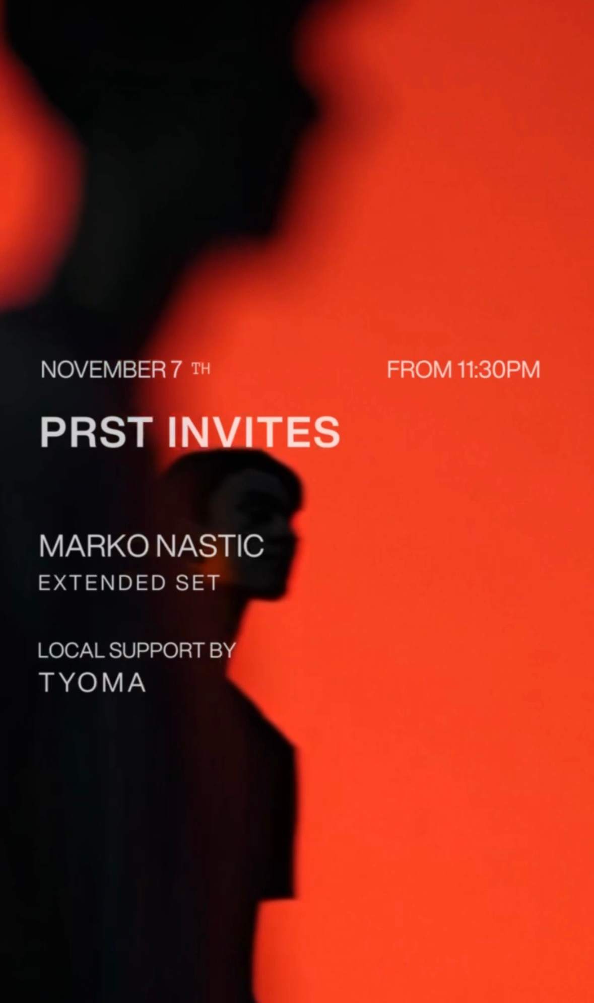 PRST invites Marko Nastic at PRST, Vienna