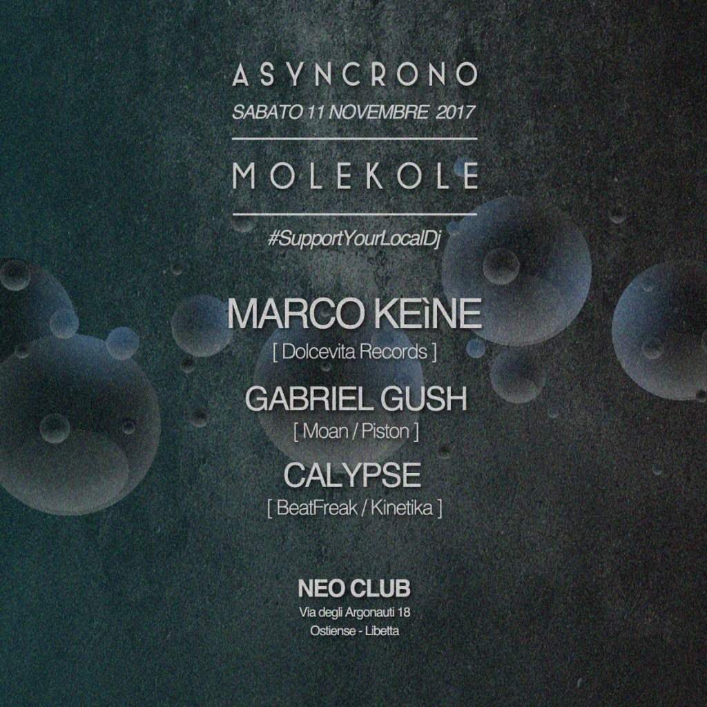 Asyncrono with Calypse / Gabriel Gush / Marco Keine - フライヤー表