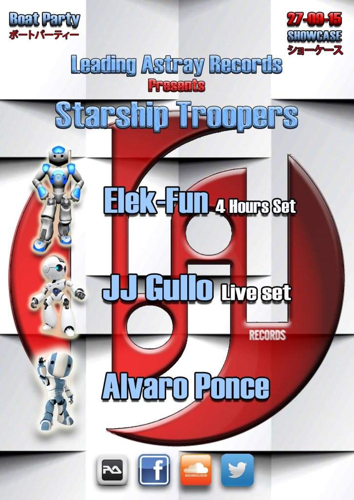 Leading Astray Records presents Starship Troopers with Elek-Fun, JJ Gullo & Alvaro Ponce - Página trasera
