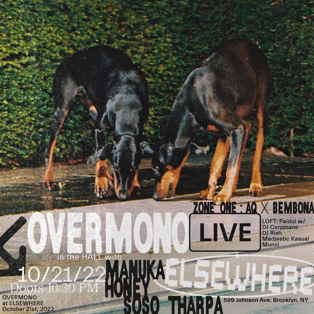 Overmono (Live), Manuka Honey, Soso Tharpa, AQ x BEMBONA, Paidui - Página frontal