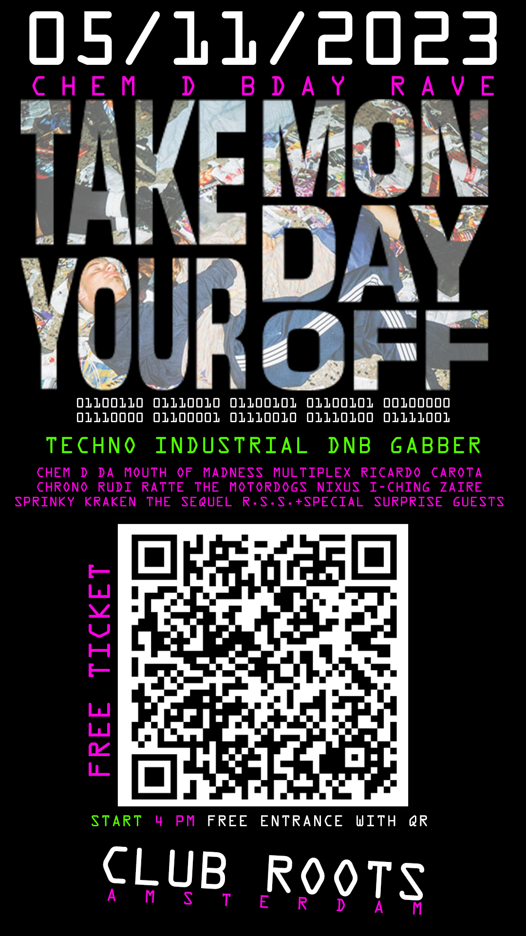 Take Your Monday Off - フライヤー表