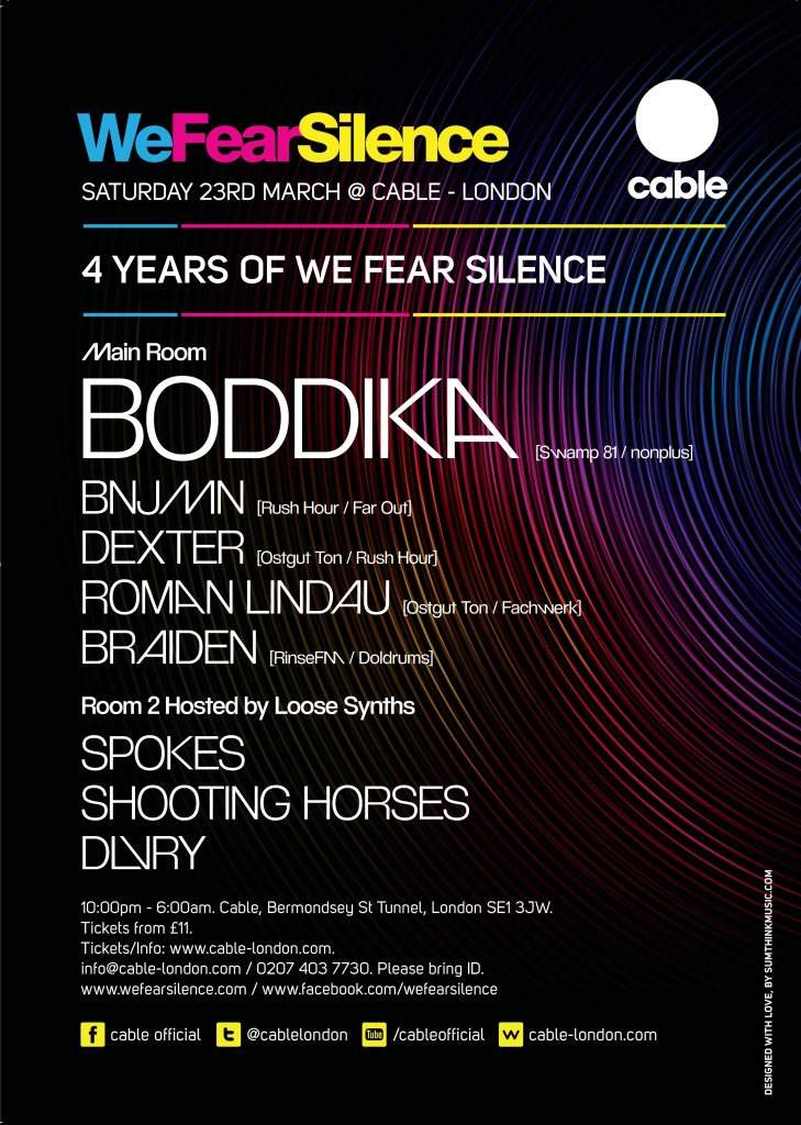 4 Years of We Fear Silence with Boddika - Página frontal