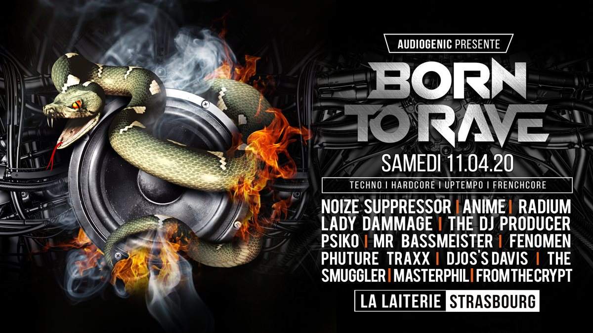 11/04/20 - Born to Rave - LA Laiterie - Strasbourg - 2 Stages - Hard Music - フライヤー表