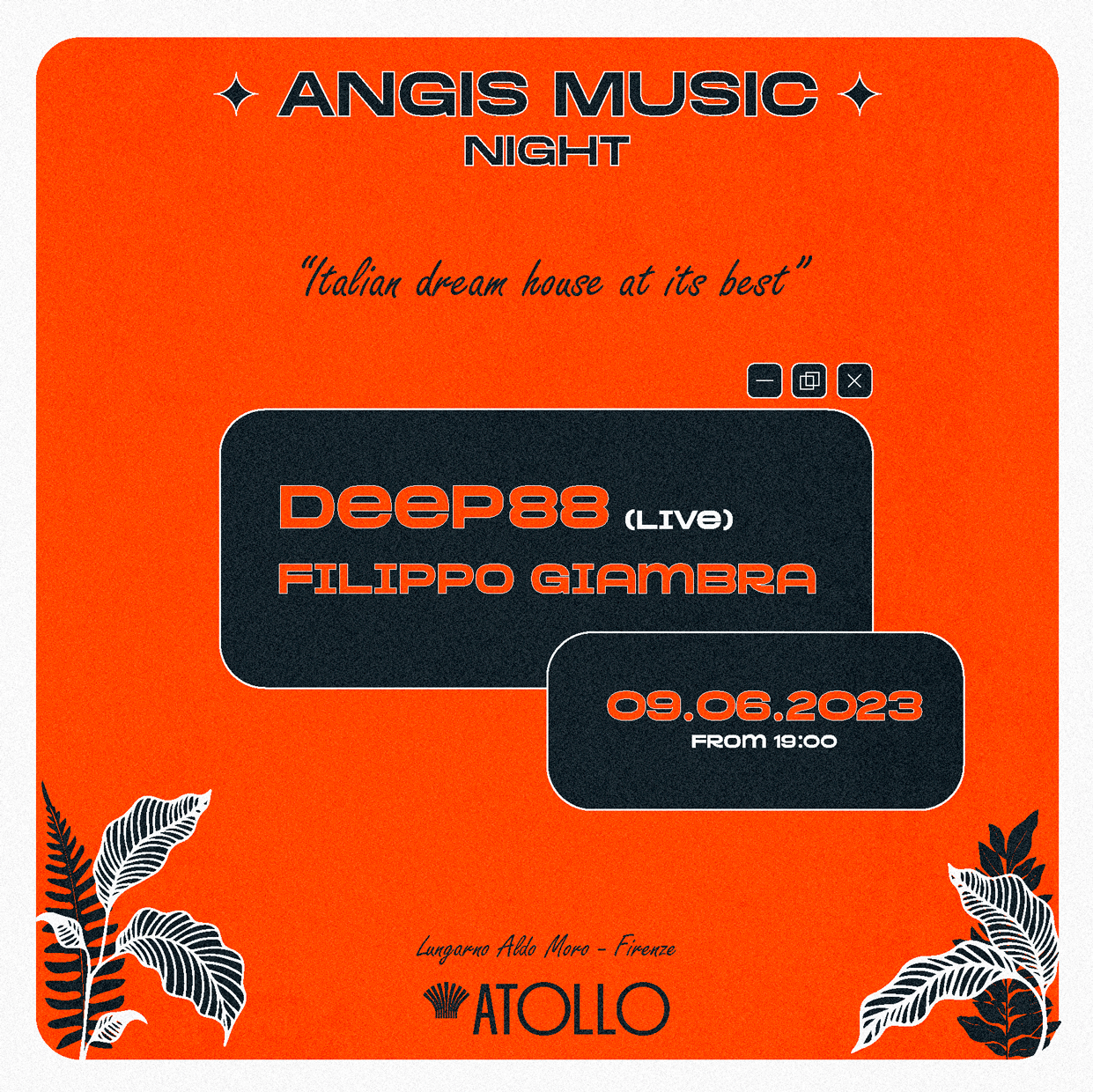 Angis Music presenta Deep88 live - フライヤー表