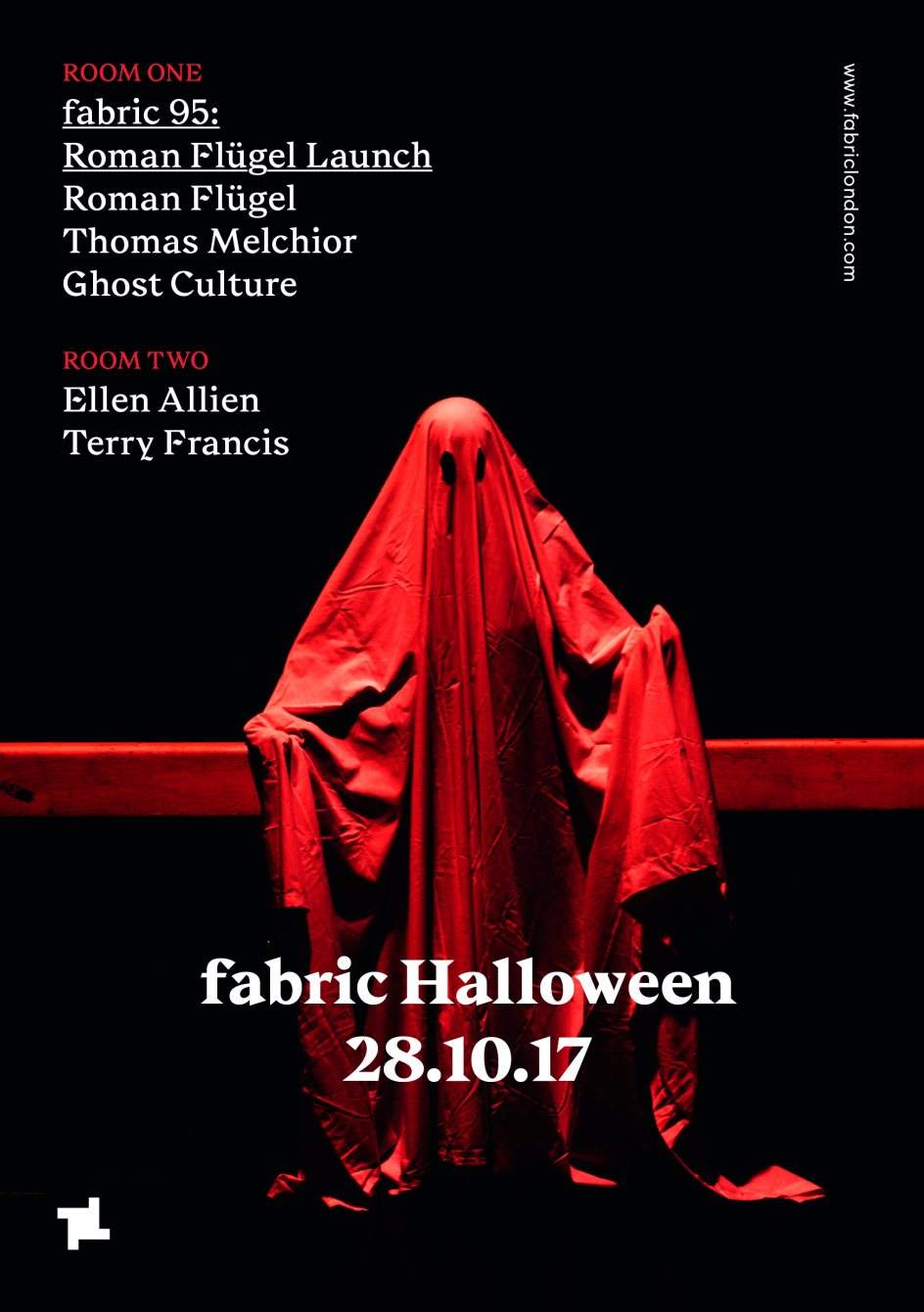 fabric Halloween with Roman Flügel, Ellen Allien & Thomas Melchior - Flyer front