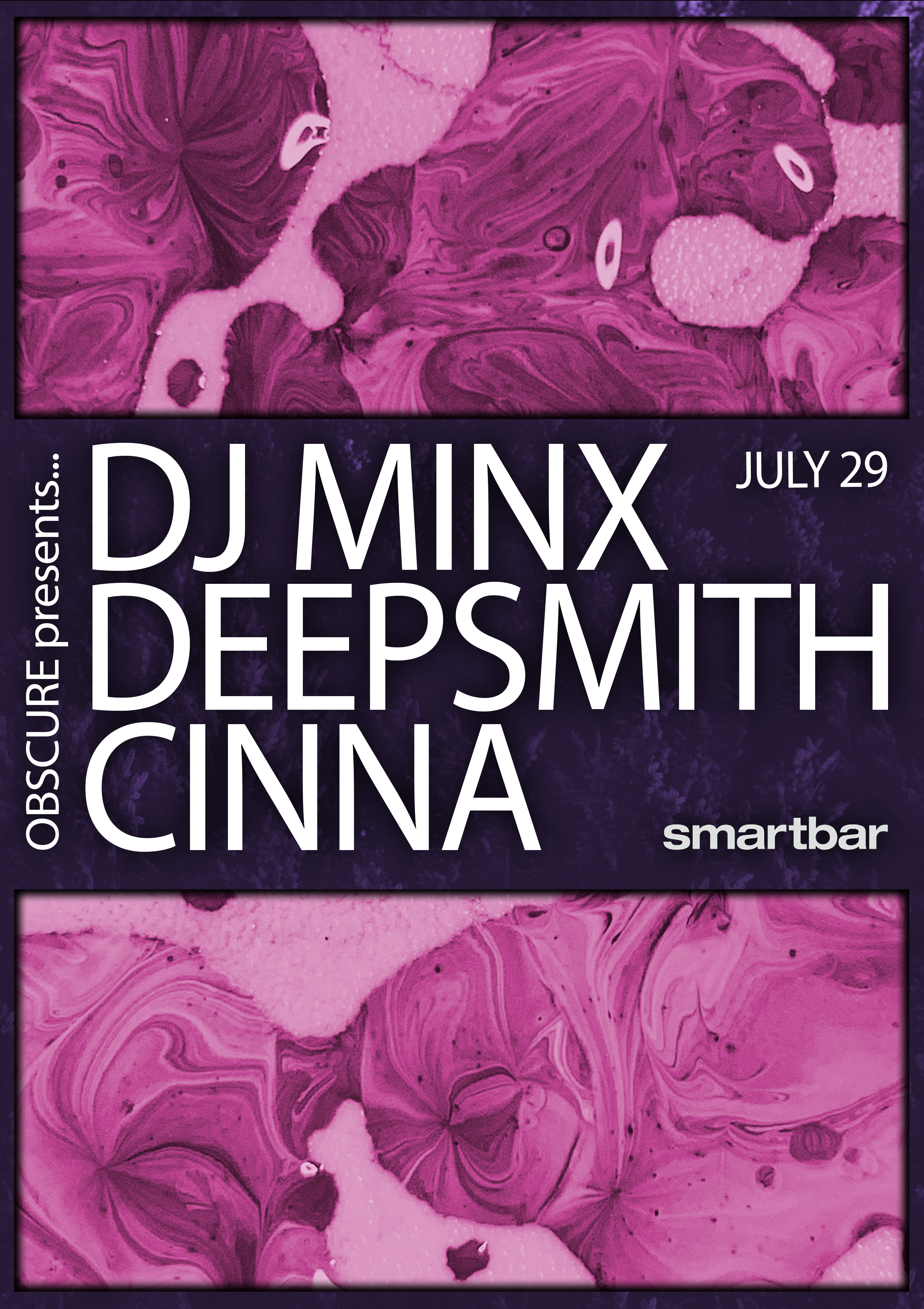 Obscure presents DJ Minx - Deepsmith - Cinna - Página frontal