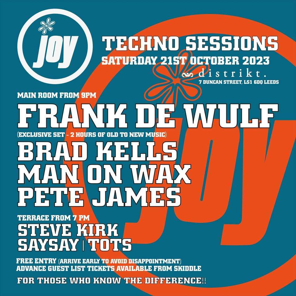 Joy Techno Sessions: Frank De Wulf - Página frontal