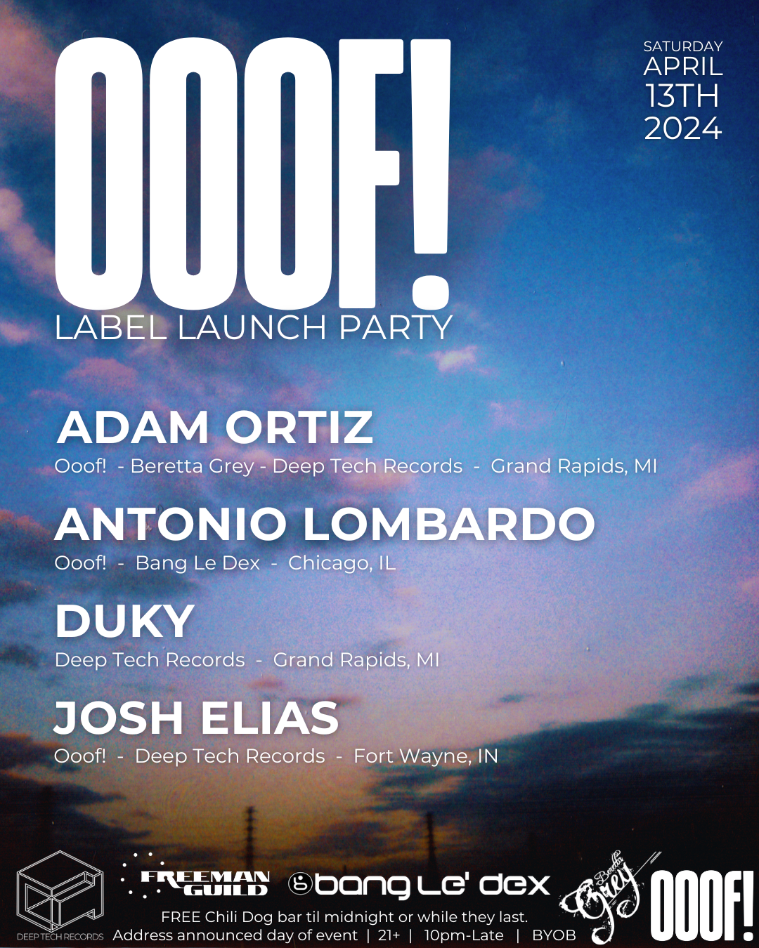 Ooof! Label Launch Party - Duky, Adam Ortiz, Antonio Lombardo, Joshua Elias - Página frontal