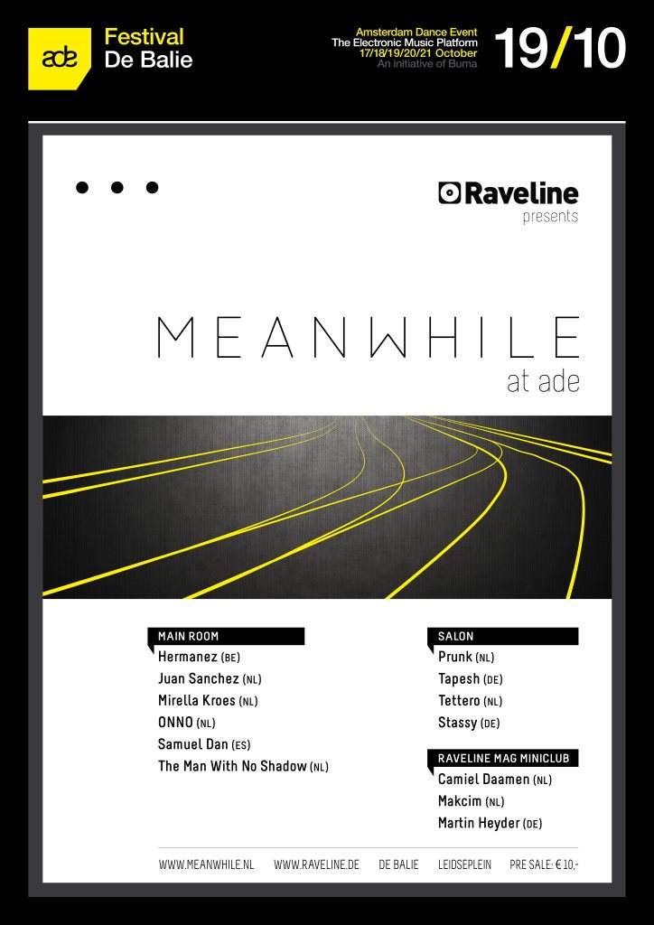 Raveline presents Meanwhile at ADE - フライヤー表
